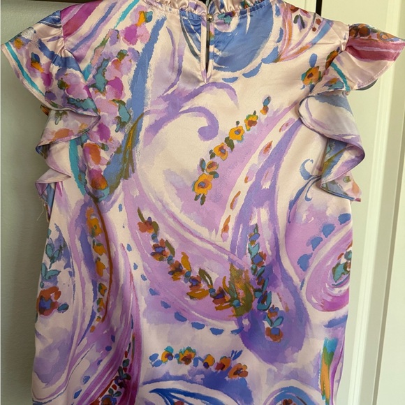 Colorful Ruffled Blouse with Ruffled Sleeves - Picture 2 of 4